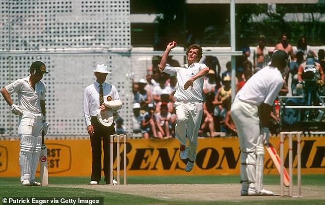 Willis, pictured in Perth in 1982-83 Ashes, is one of five England bowlers with 300 Test wickets