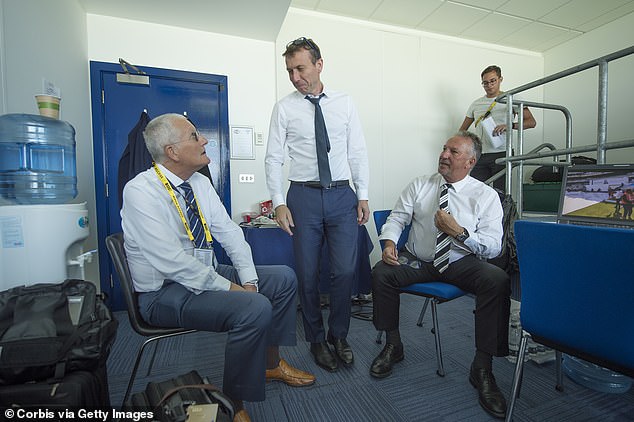 Willis, Michael Atherton and Ian Botham chat during Sky Sports' coverage of a match in 2017