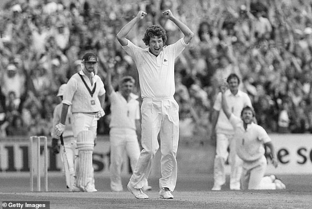 Willis celebrates after getting Australian Graham Yallop out in the sixth Ashes Test in 1981