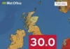 United kingdom climate: freshest day of the year up to now as temperatures top 30C