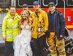 Bride is driven to her wedding by LA firefighters