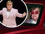 Elton John, 72, battles the rush hour traffic in his £156k Bentley