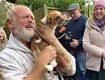 Emotional moment frantic dog owner is reunited with his Jack Russell