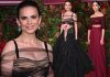 Hayley Atwell looks elegant in a dramatic black gown at the Evening Standard Theatre Awards