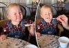 Toddler tries ice cream for first time and makes hilarious faces in Nevada City, Nevada
