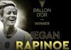 Megan Rapinoe wins women’s Ballon d’Or ahead of Lucy Bronze and Alex Morgan