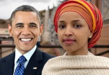 Barack Obama oo garab istaagay Ilhaan Cumar