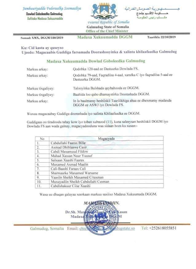 Akhriso, Ahlusuna Oo magacowday Gudiga Doorasho oo ka soo Horjeeda Dowladda