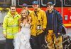 Bride is driven to her wedding by LA firefighters