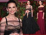Hayley Atwell looks elegant in a dramatic black gown at the Evening Standard Theatre Awards