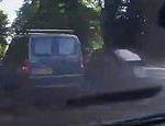 Shocking moment reckless van driver narrowly avoids a head-on collision