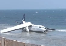 DAAWO: Diyaarad shacab oo goor dhaw ku dhacday meel ku dhaw garoonka diyaaradaha Muqdisho